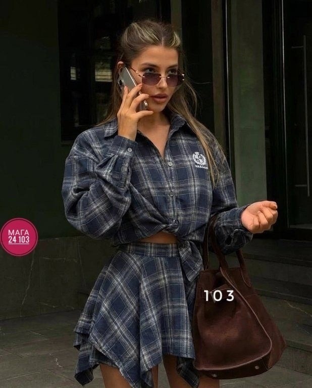 костюм с юбкой и рубашкой в клетку,костюм с юбкой и рубашкой,костюм в клетку,костюм с юбкой в клетку,костюм с короткой юбкой и рубашкой в клетку moonchild