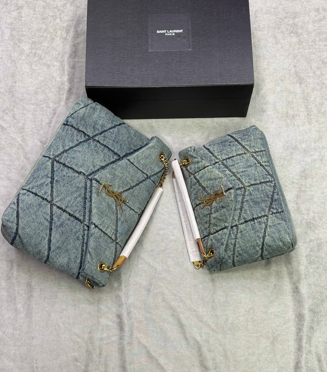 сумки ив сен лоран,джинсовая сумка,сумка-пуффер на плечо с монограммой loulou ysl джинсовая,сумка дизайнерская,женская модная сумка