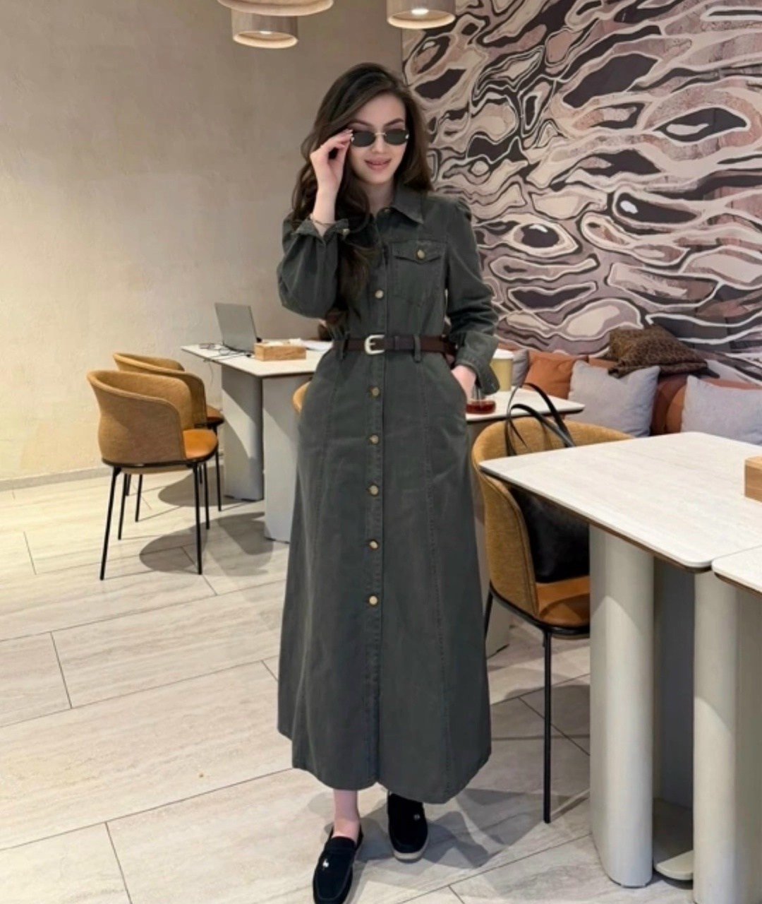 платье хаки,платье милитари,платье женской,модели платьев,платье миди