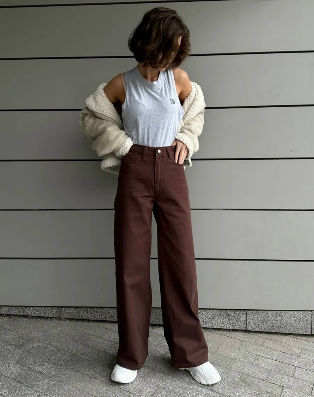 коричневые джинсы женские,стильная одежда,high waist brown long jeans pants,джинсы бордовые,джинсы широкие