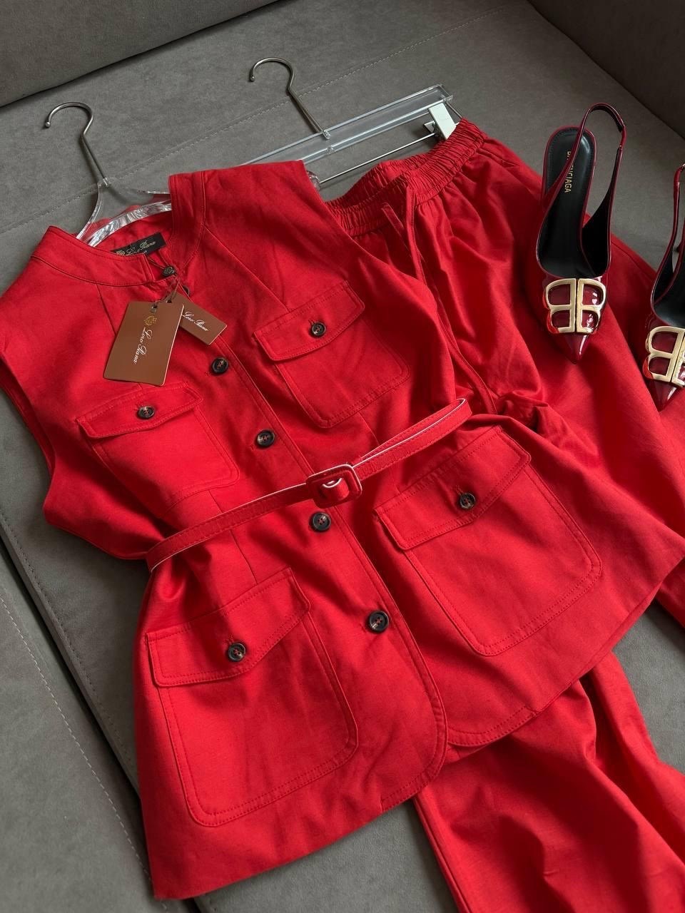 костюм повседневный,летние костюмы,женские костюмы,красные жилеты,брючной костюм