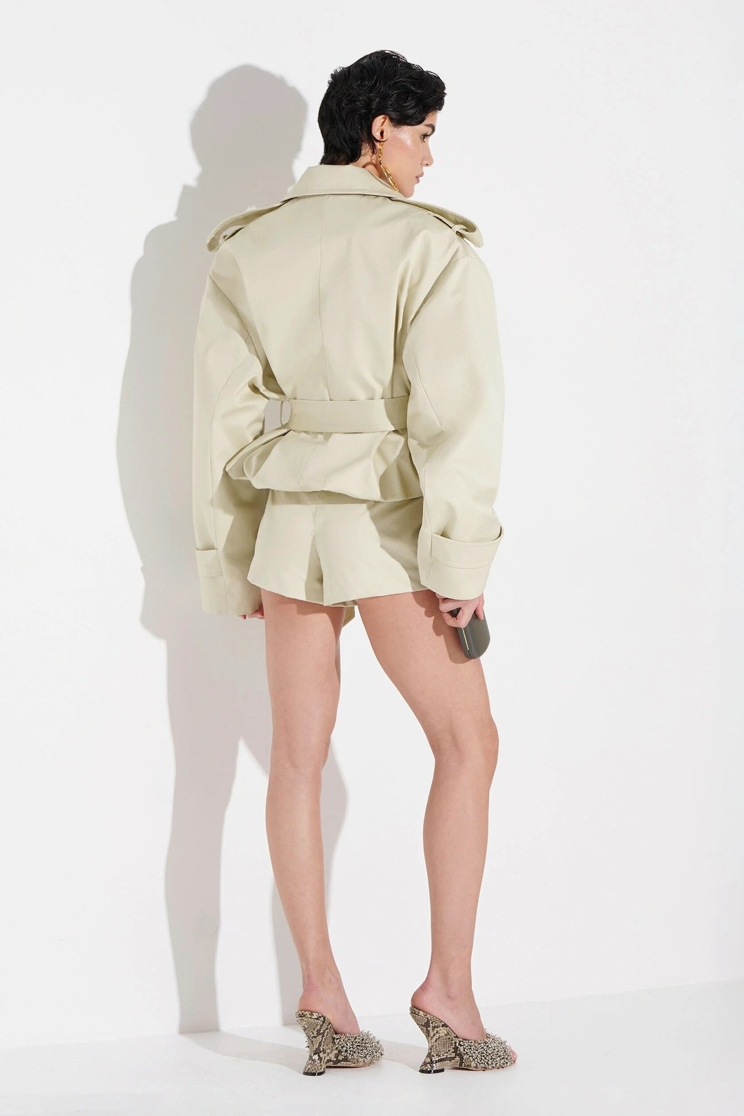 куртка-тренч короткая с поясом befree,тренч плащ,тренч,короткий тренч