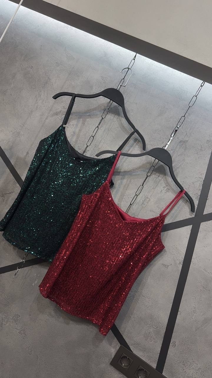 женский топ с пайетками,женская майка на бретельках с блестками,блестящий топ,женский блестящий жилет-майка с пайетками,топ с пайетками