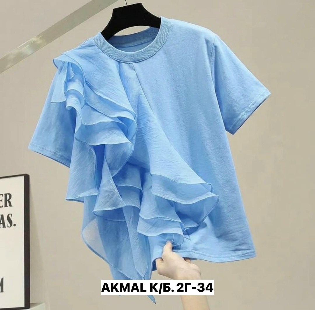 блузка с оборками,футболка с оборками,женская блузка с рюшами,блузка модная,блузка женская нарядная