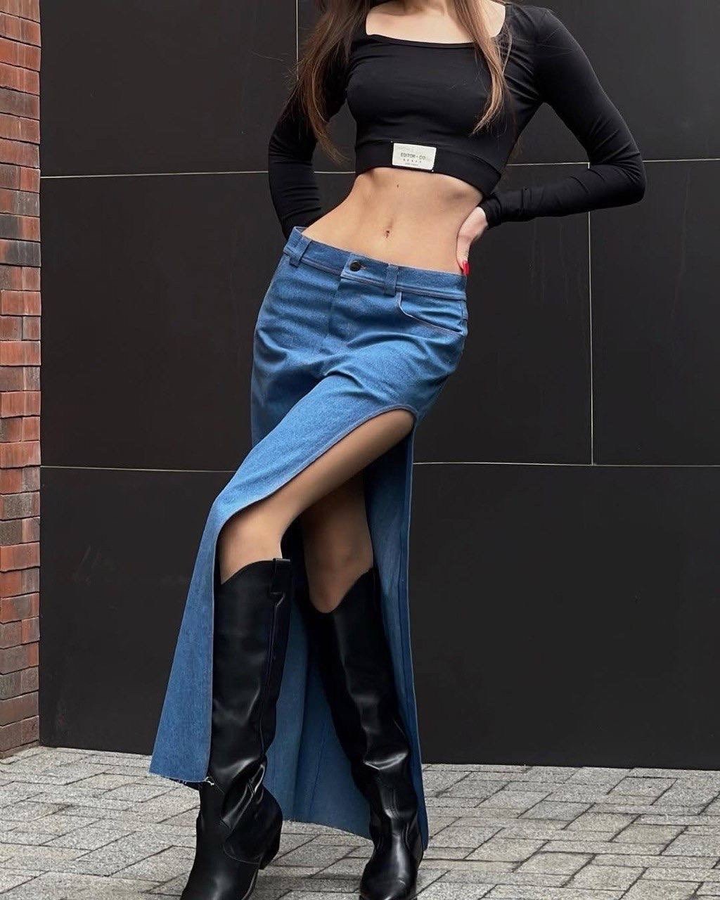 джинсовая юбка длинная с разрезом,джинсовая юбка макси,длинная джинсовая юбка,юбка джинсовая макси с разрезом,джинсовая юбка