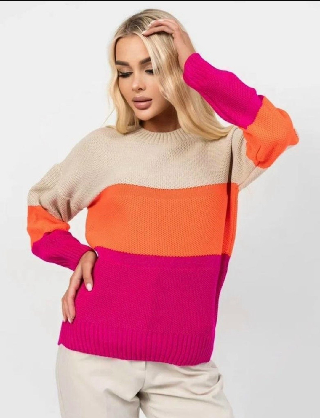 женская кофта,свитер оверсайз в полоску вязаный джемпер,свитер оверсайз в полоску вязаный джемпер win_hp fashion,женская кофта и свитер,джемпера женские