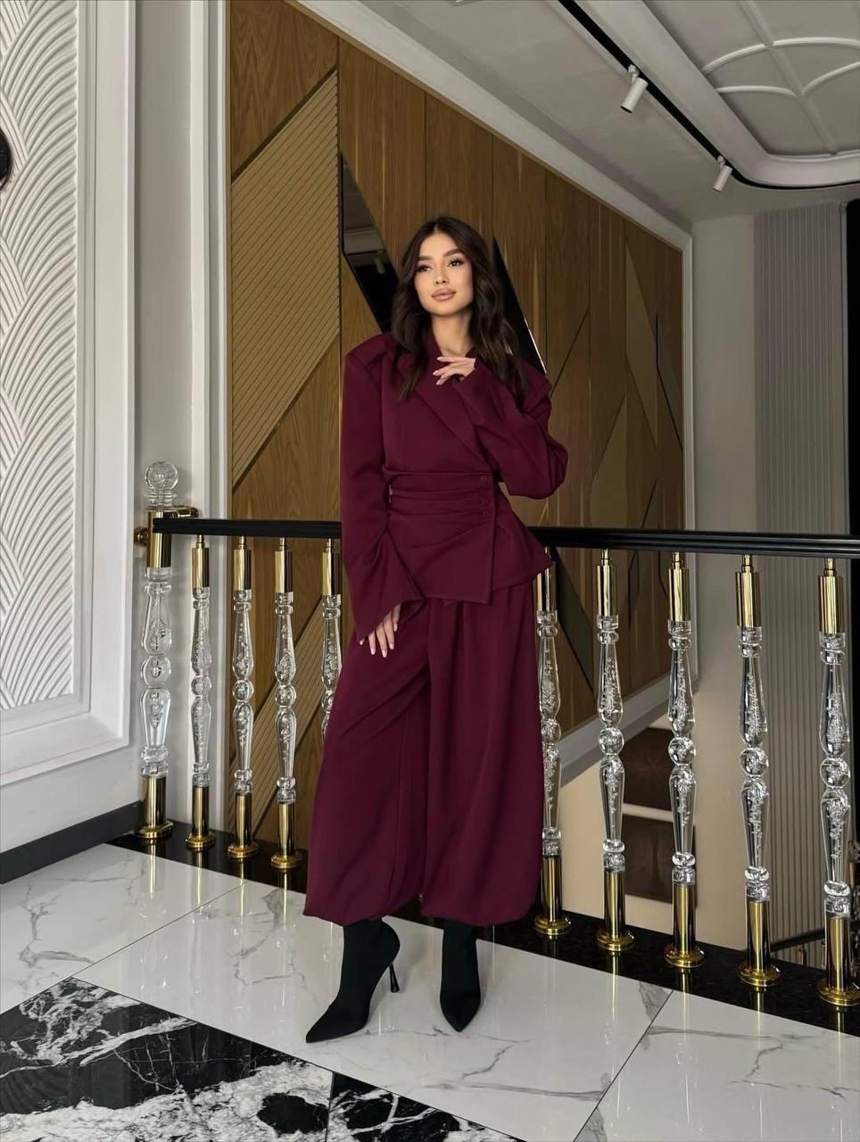 брючный костюм,брючный костюм женский,женский костюм,костюм женский офисный,костюм dilanavip 2123 марсала