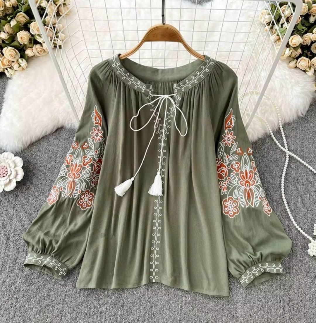 модная вышивка на блузках,блузка с вышивкой,блузка в крестьянском стиле,блузка винтажная,блузка в стиле бохо