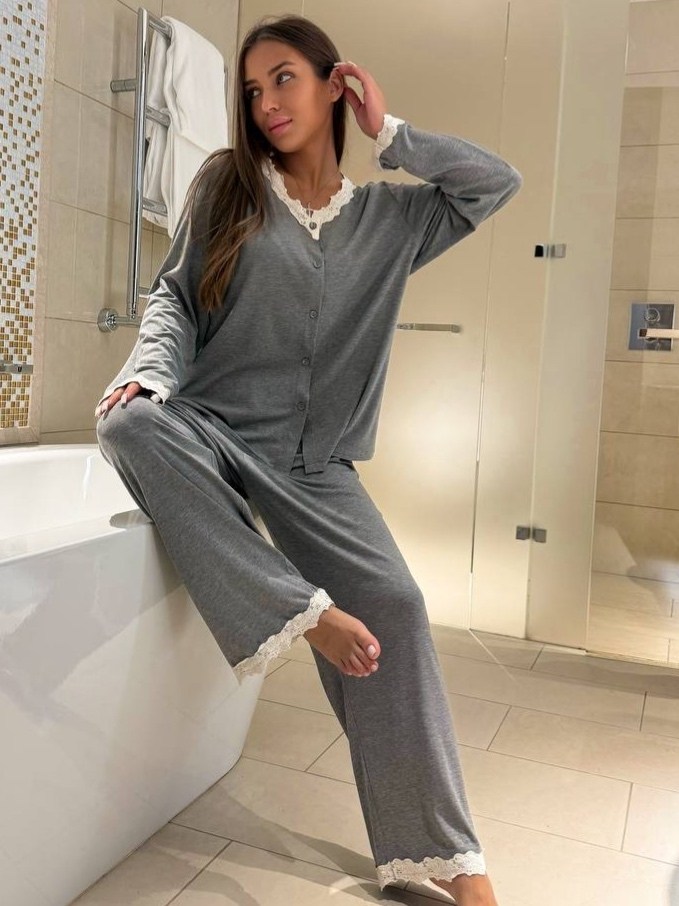 пижама с кружевом,женская пижама,комплект пижама,пижама для женщин,пижамный комплект женский