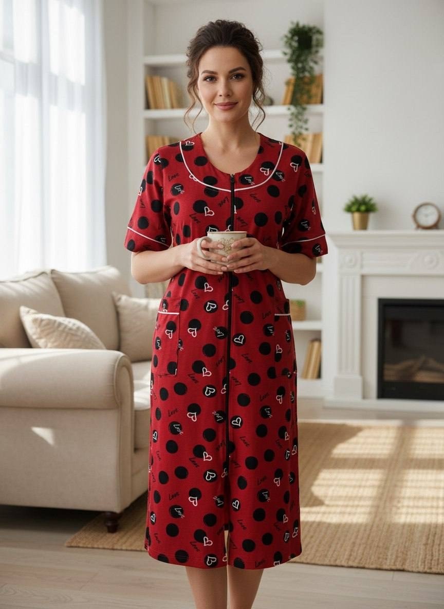 халат женский с оборками,халат женский домашний,халат женский трикотажный,женский халат,халат домашней красный