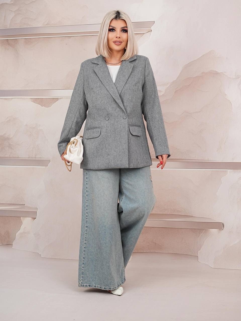 жакет,жакет (пиджак) fantazia mod 5016 серый,жакет классический,пиджак женский оверсайз,пиджак женский классический