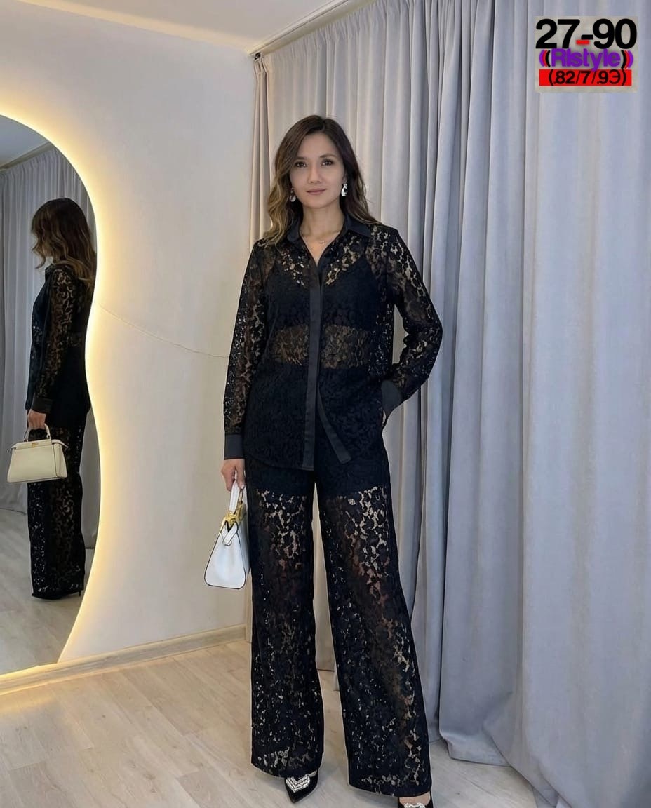 костюм двойка гипюр,брючный костюм из кружева,гипюровый костюм,костюм брючный кружевной,костюм кружевной брючный havadi