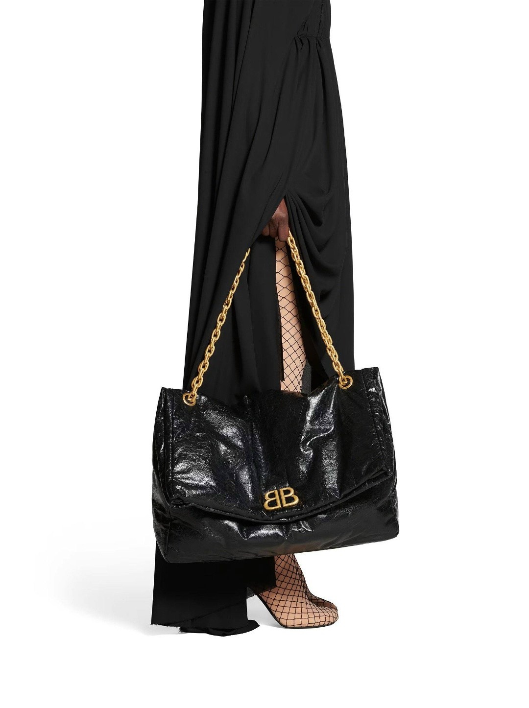 кожаная сумка через плечо monaco среднего размера balenciaga черный,сумка женская balenciaga,сумка balenciaga,баленсиага сумка,balenciaga черная кожаная сумка через плечо