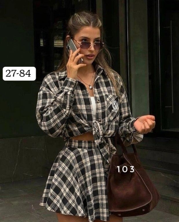 костюм с юбкой и рубашкой,костюм с юбкой и рубашкой в клетку,женский костюм,костюм с юбкой в клетку,костюм с юбкой женский