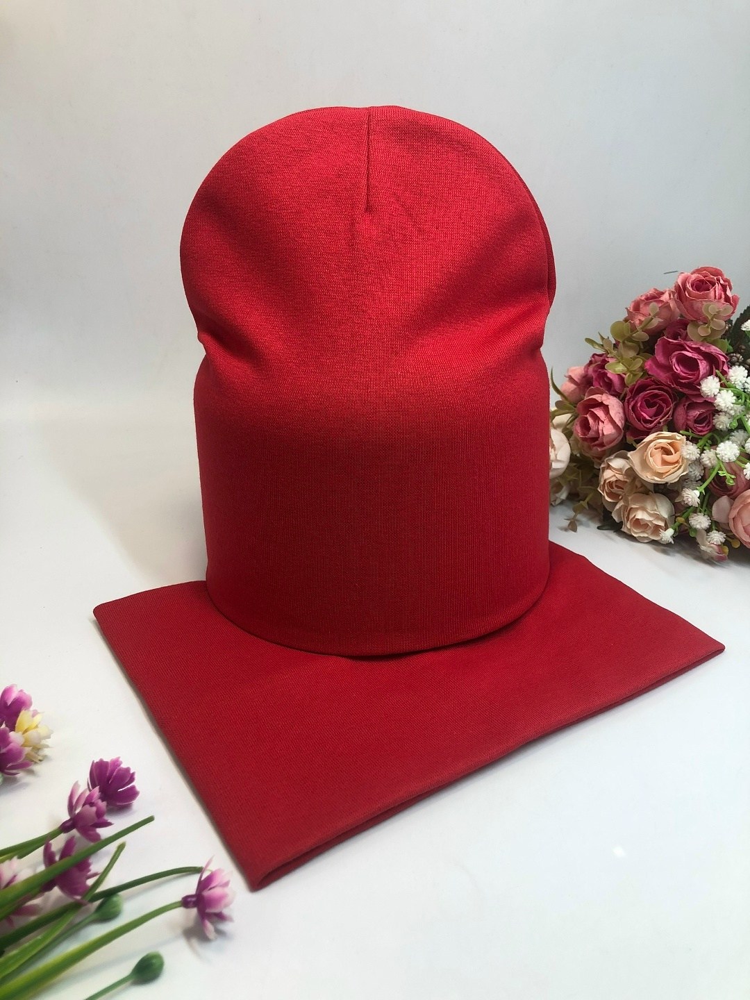 детская трикотажная шапка,трикотажная шапка,шапка и снуд,комплект детская шапка и снуд,шапка для девочек