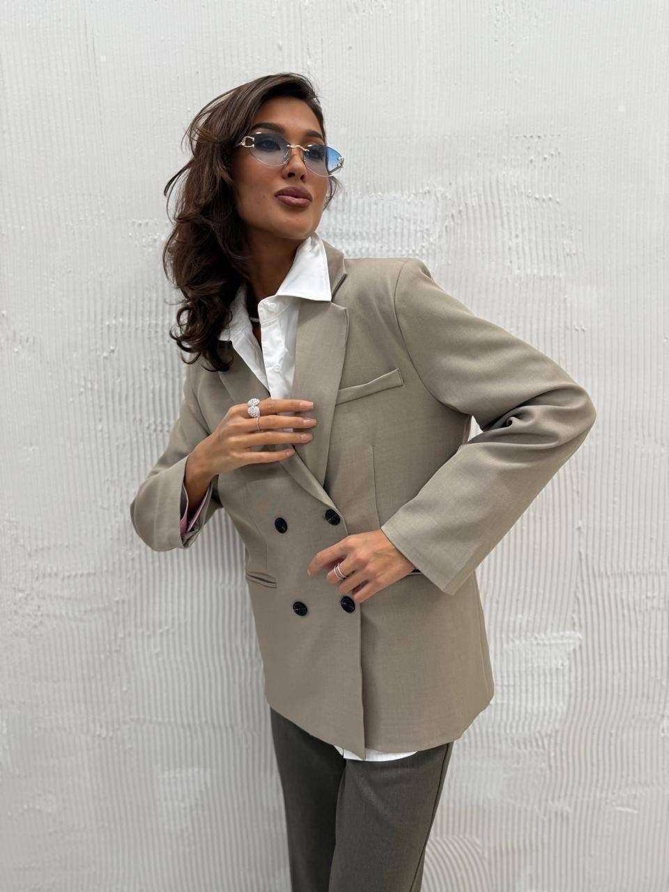 пиджак женский infashion шоколадный,жакет,пиджак,жакет двубортный "шоколад",пиджак и жакет