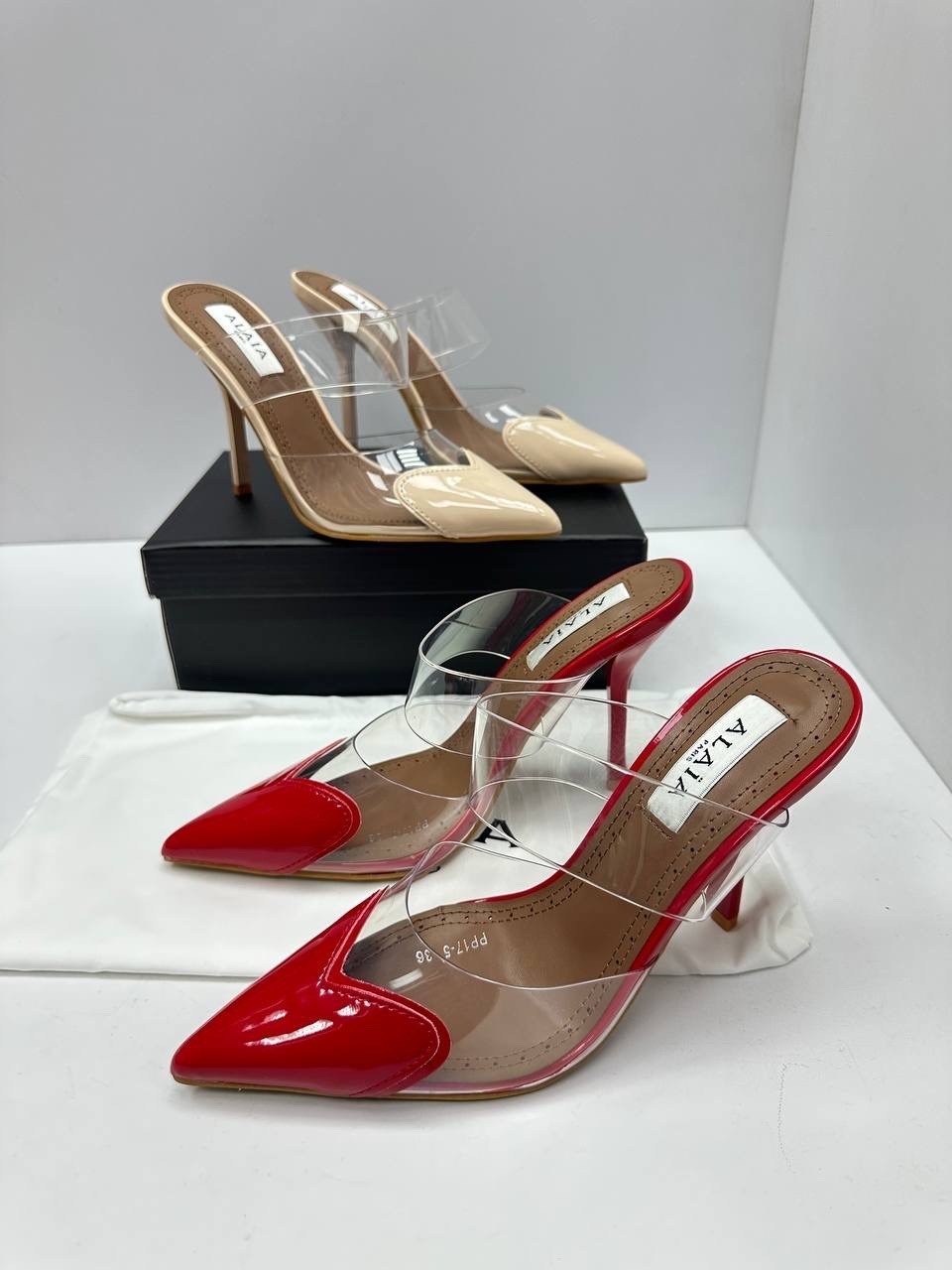 ,босоножки alaia,босоножки прозрачные,туфли модные,мюли на каблуке