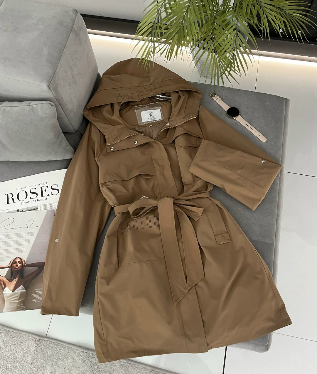 женский плащ,тренч плащ,плащ зеленый,плащ демисезонный,плащ тренч женский