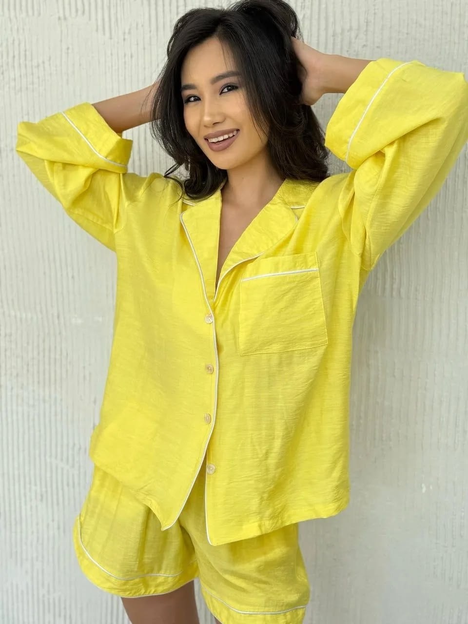 пижама женская с рубашкой,классическая пижама из 100% хлопка,пижама хлопковая со штанами ilova wear,пижама женская,пижама рубашка