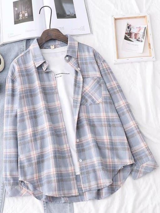 повседневная рубашка в клетку,женские клетчатые рубашки,женская рубашка оверсайз в клетку,клетчатая рубашка с длинным рукавом,женская рубашка в клетку