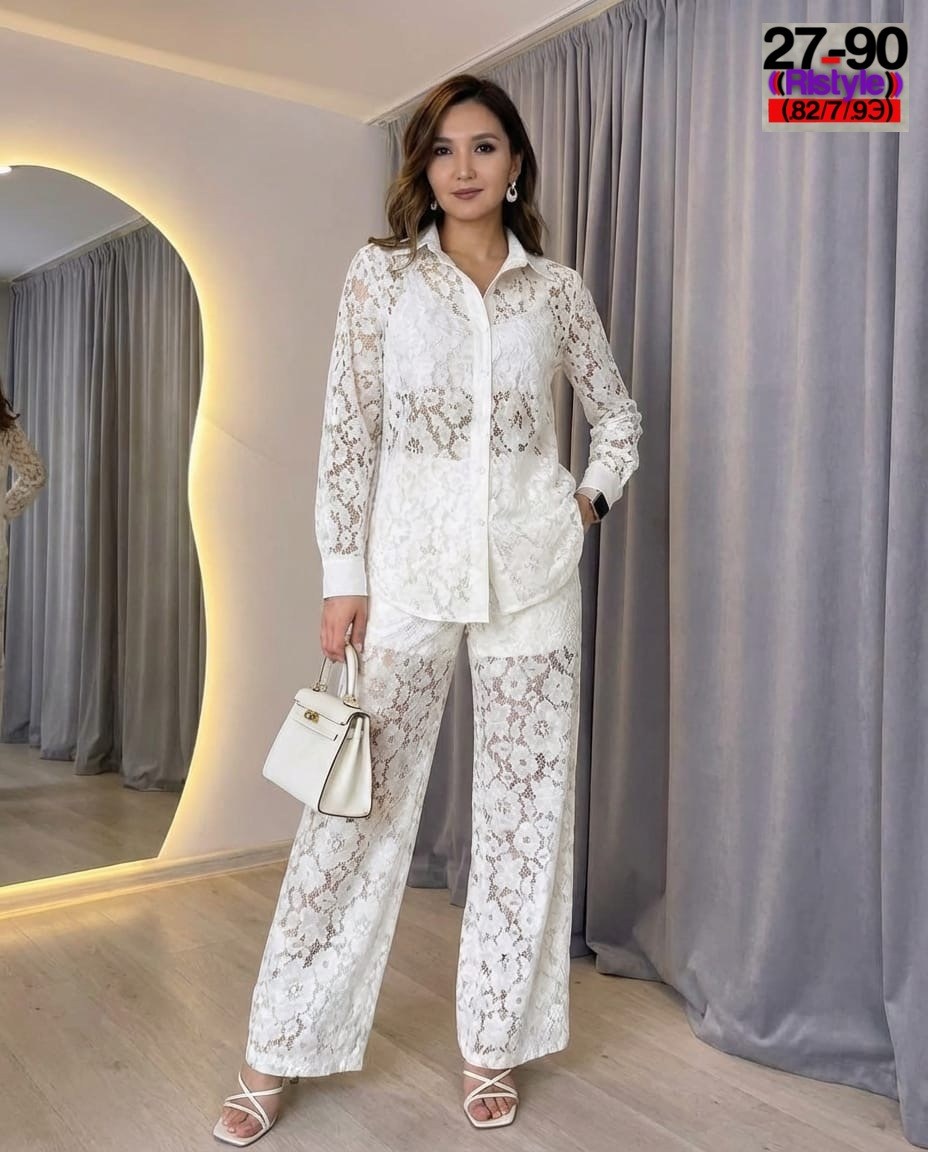 костюм двойка гипюр,брючный костюм из кружева,гипюровый костюм,костюм брючный кружевной,костюм кружевной брючный havadi