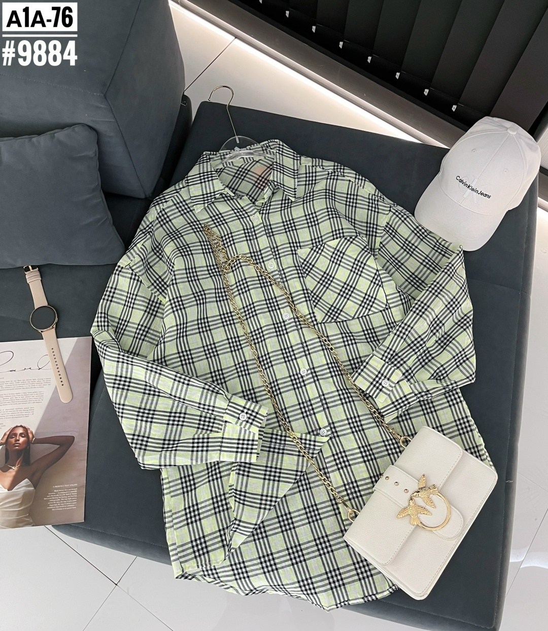 рубашка в клетку,рубашка в клетку оверсайз со стразами perferita,женская рубашка,женская рубашка в клетку,рубашка в клетку свободного кроя