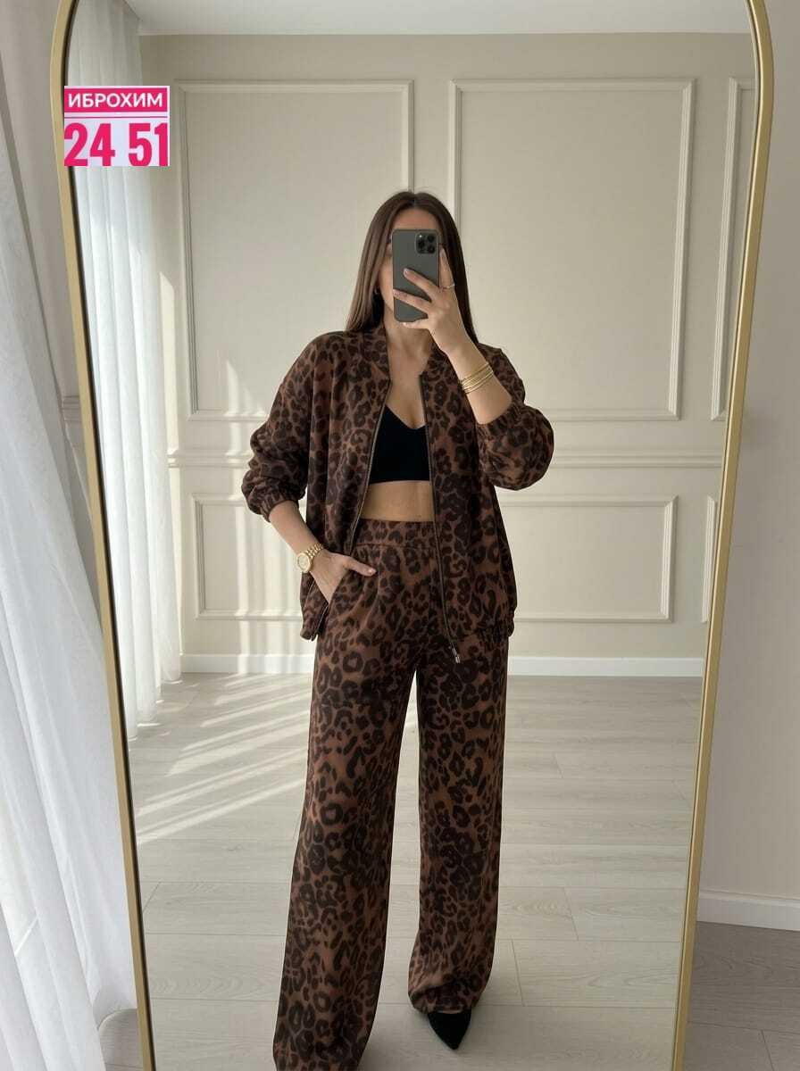 костюм с брюками,костюм комплекты,брючный костюм,леопардовые костюмы,спортивный костюм с леопардовым принтом mixmoda fashion