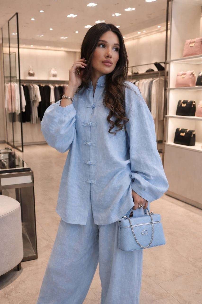 женский костюм оверсайз,оверсайз костюм,брючный костюм,повседневный костюм,льняной костюм