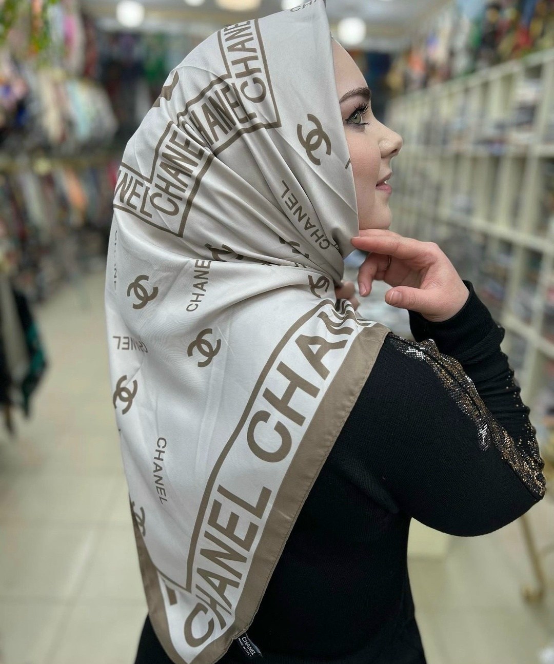 платок chanel,платок шанель черный,брендовый женский платок chanel replica,платки шанель,брендовый платок chanel