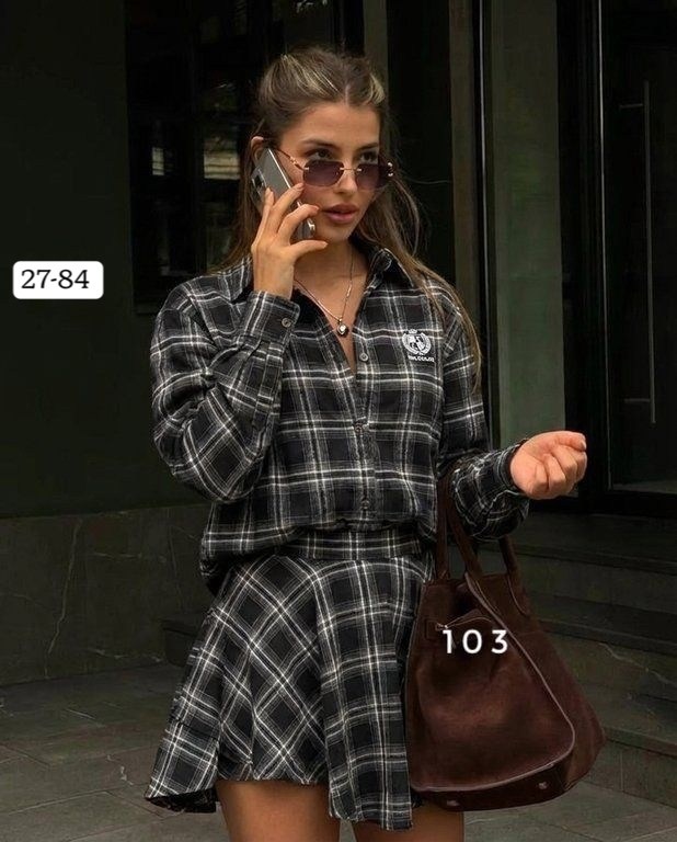 костюм с юбкой и рубашкой,костюм с юбкой и рубашкой в клетку,женский костюм,костюм с юбкой в клетку,костюм с юбкой женский