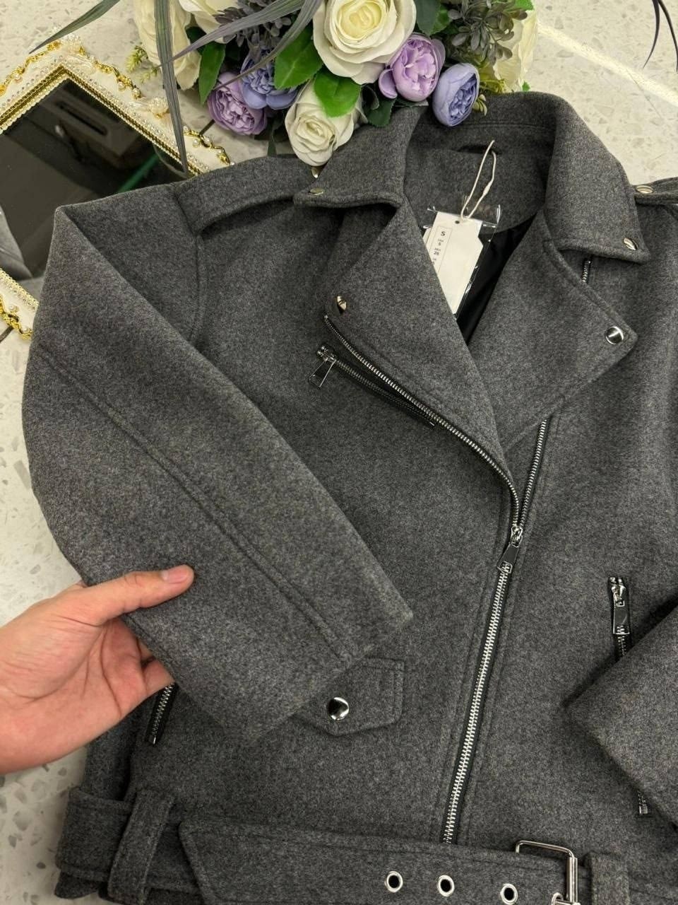 куртка женская серая,пальто кашемир,куртка косуха из пальтовой ткани женская,куртка женская,пальто косуха