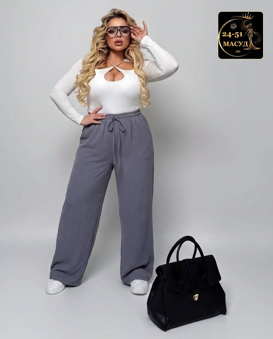 джеггинсы палаццо широкие спортивные штаны bao style,брюки 18049 натали темно-серый,брюки плотные,широкие брюки,женские брюки палаццо