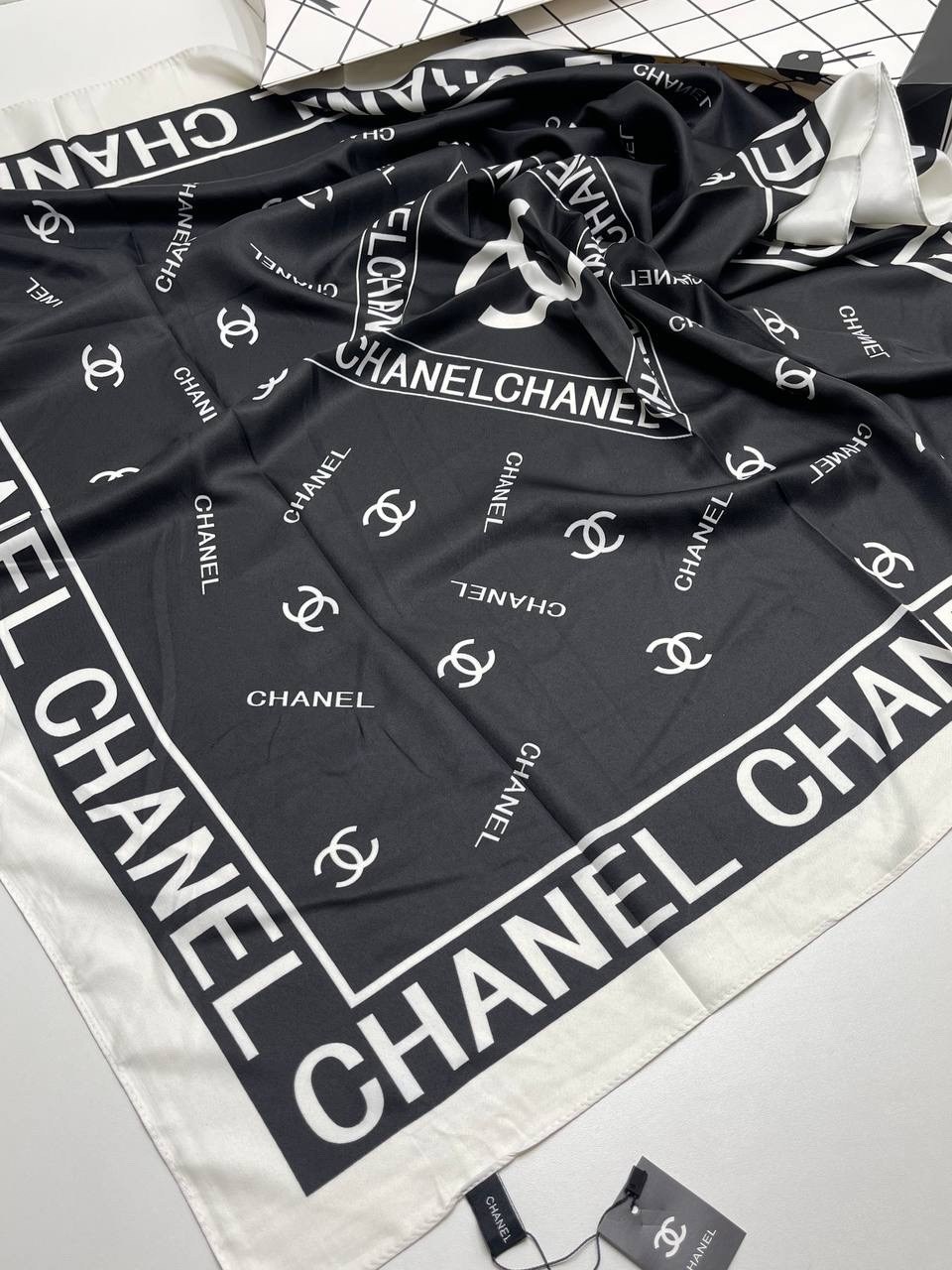 платок chanel,платок шанель черный,брендовый женский платок chanel replica,платки шанель,брендовый платок chanel