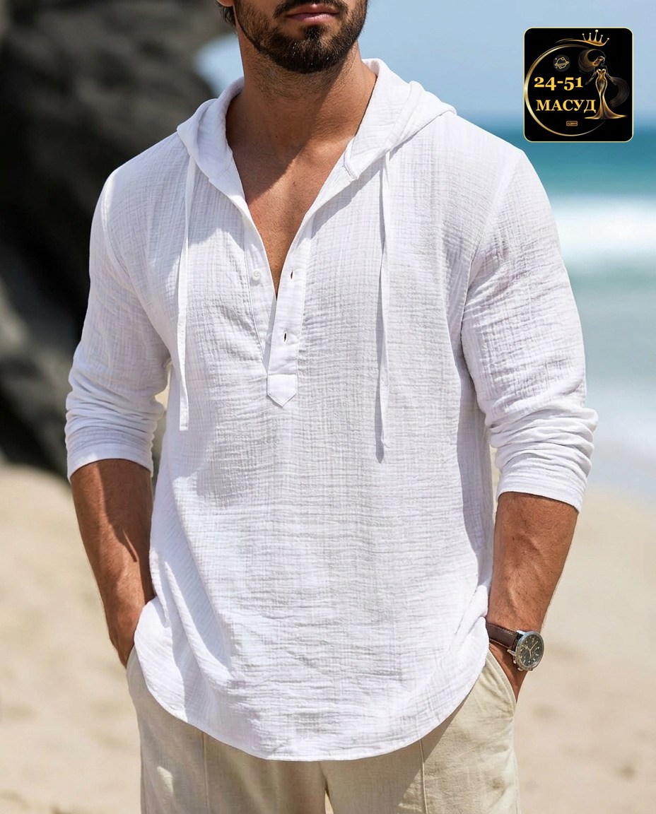 рубашка мужская с капюшоном,рубашка льняная мужская,рубашка с капюшоном,льняная рубашка,рубашка для мужчин