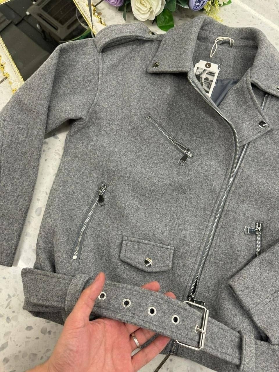 куртка женская серая,пальто кашемир,куртка косуха из пальтовой ткани женская,куртка женская,пальто косуха