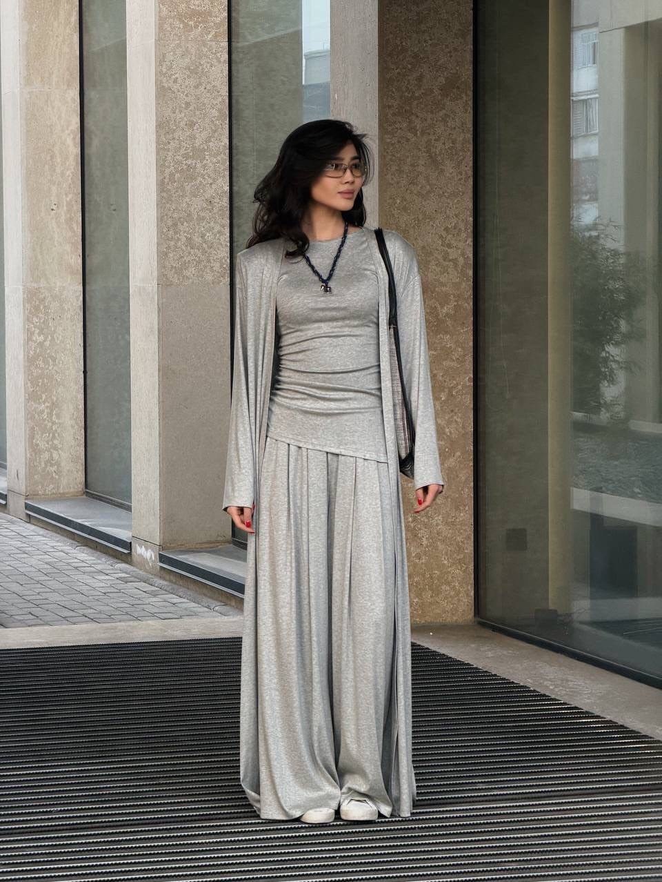 костюм с длинной юбкой,трикотажный костюм,женский костюм,стильные наряды,