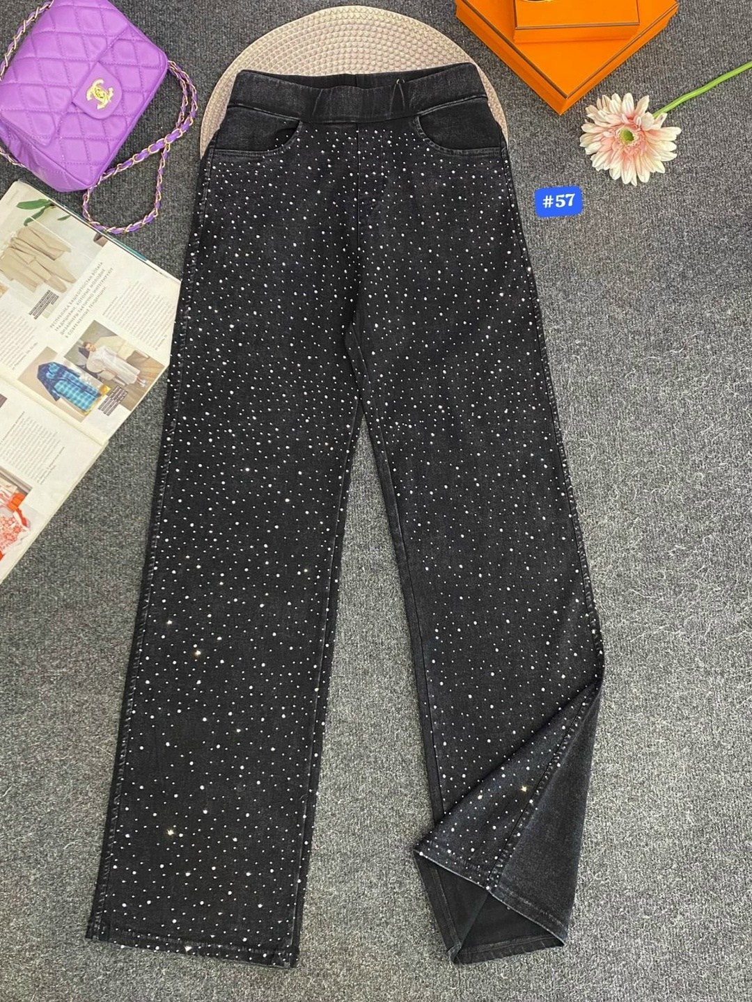 женские джинсы со стразами,джинсы брюки,джинсы со стразами,женские джинсы,женские широкие брюки с блестками серебристые