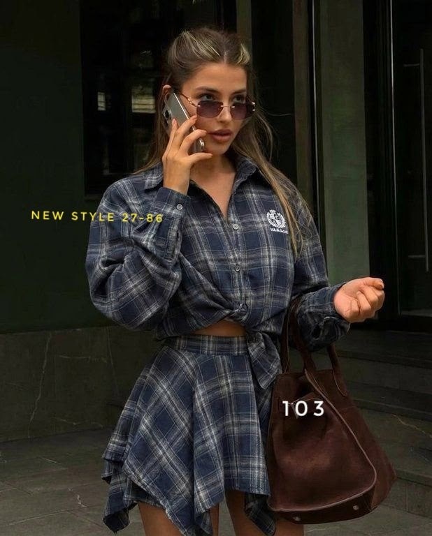 костюм в клетку,платья в клетку,женские костюмы с юбкой,костюм с юбкой и рубашкой в клетку,костюм с юбкой