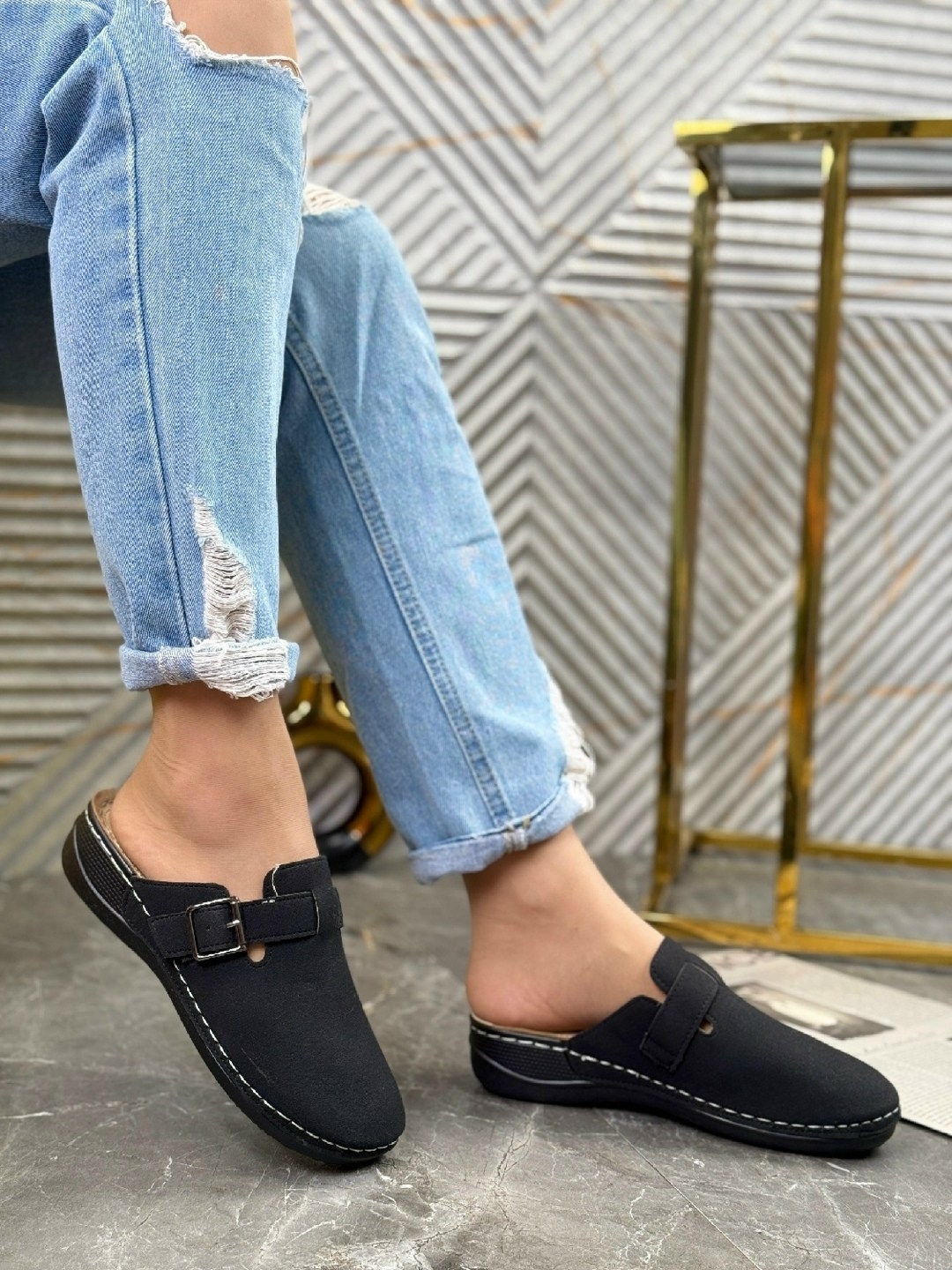 ,мюли женские,женская , повседневные,сабо замшевые