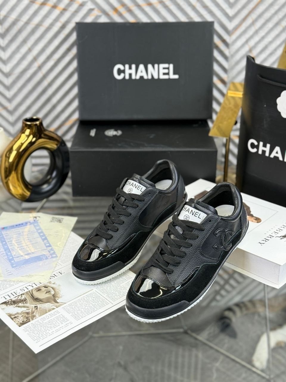 chanel кроссовки,женские кроссовки chanel,женские брендовые кожаные кроссовки chanel premium,chanel женские кожаные кроссовки chanel premium black,женские кеды chanel