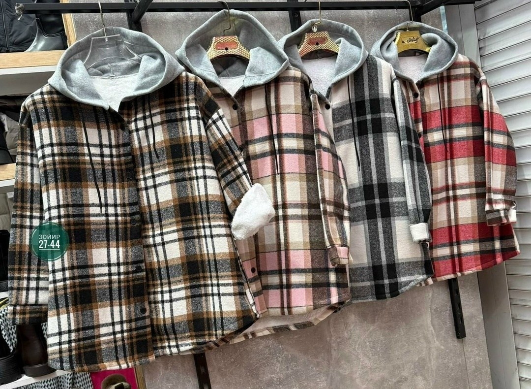 рубашка клетчатая с мехом внутри с капюшоном melidim,рубашка оверсайз теплая в клетку удлиненная amy store,женская рубашка,рубашка с капюшоном,рубашка теплая