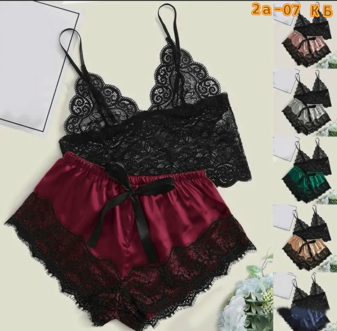 повседневный комплект нижнего белья,комплект нижнего белья,комплект женской пижамы,пижама кружевная женская с шортами,пижама женская