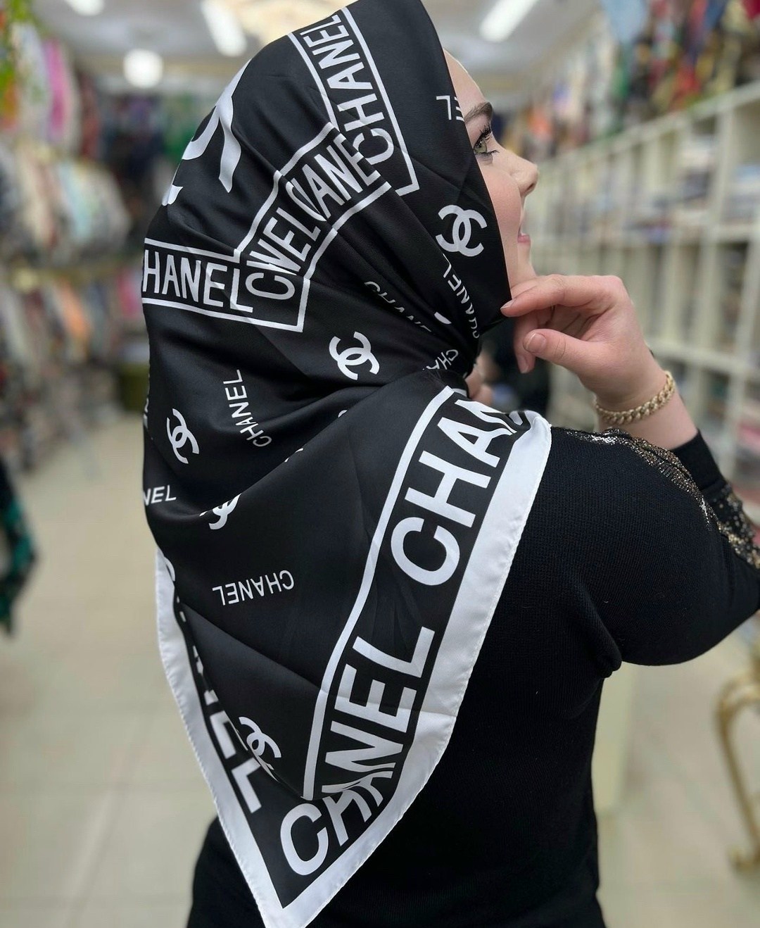 платок chanel,платок шанель черный,брендовый женский платок chanel replica,платки шанель,брендовый платок chanel