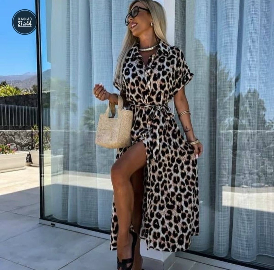 леопардовое платье рубашка туника пляжная cristal&co,женское платье макси с леопардовым принтом,платье леопардовое,платье женское леопардовое,платье леопард