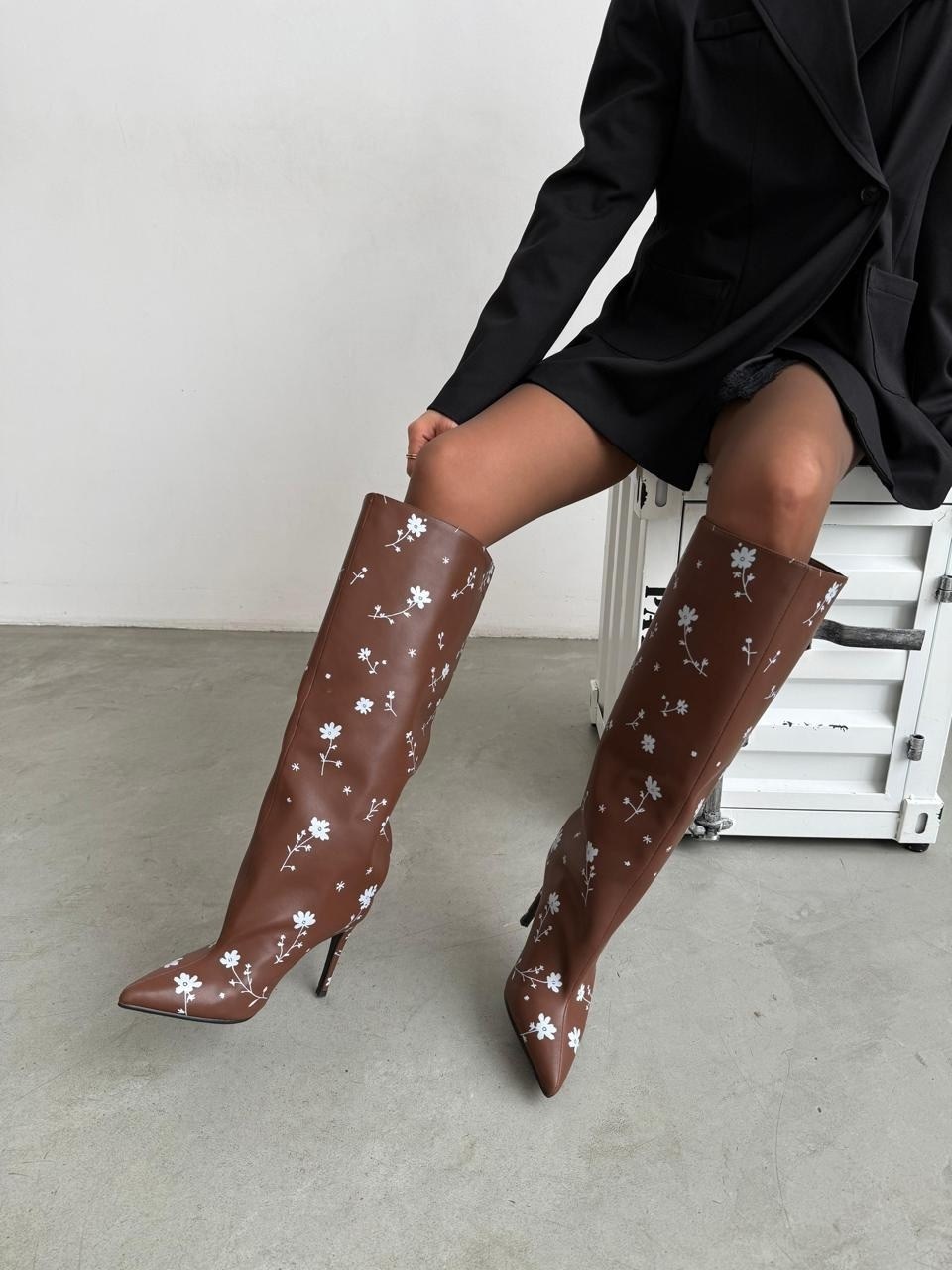 сапоги,коричневые сапоги,сапоги демисезонные на маленьком каблуке gh collection,сапоги текстиль,женская