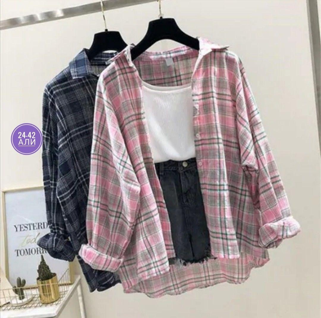рубашка женская в клетку,повседневная рубашка в клетку,женская рубашка оверсайз в клетку,повседневная рубашка,клетчатая рубашка женская