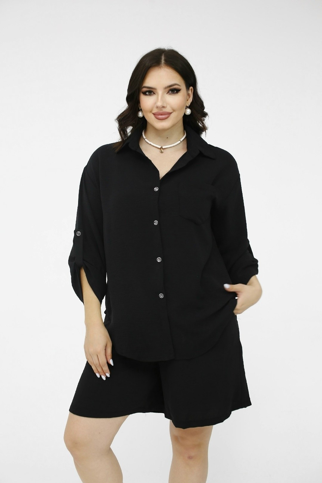 костюм женский черный,блуза рубашечного кроя,женские костюмы,летние костюмы,женский костюм двойка
