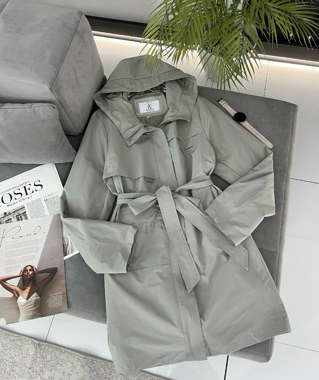 женский плащ,тренч плащ,плащ зеленый,плащ демисезонный,плащ тренч женский