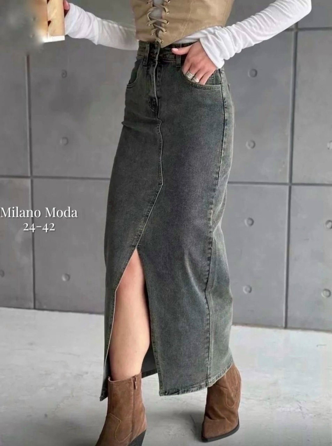 длинная джинсовая юбка с разрезом спереди,юбка карго джинсовая,женские юбки из джинса,джинсовая юбка макси,юбка джинсовая арт: v4246