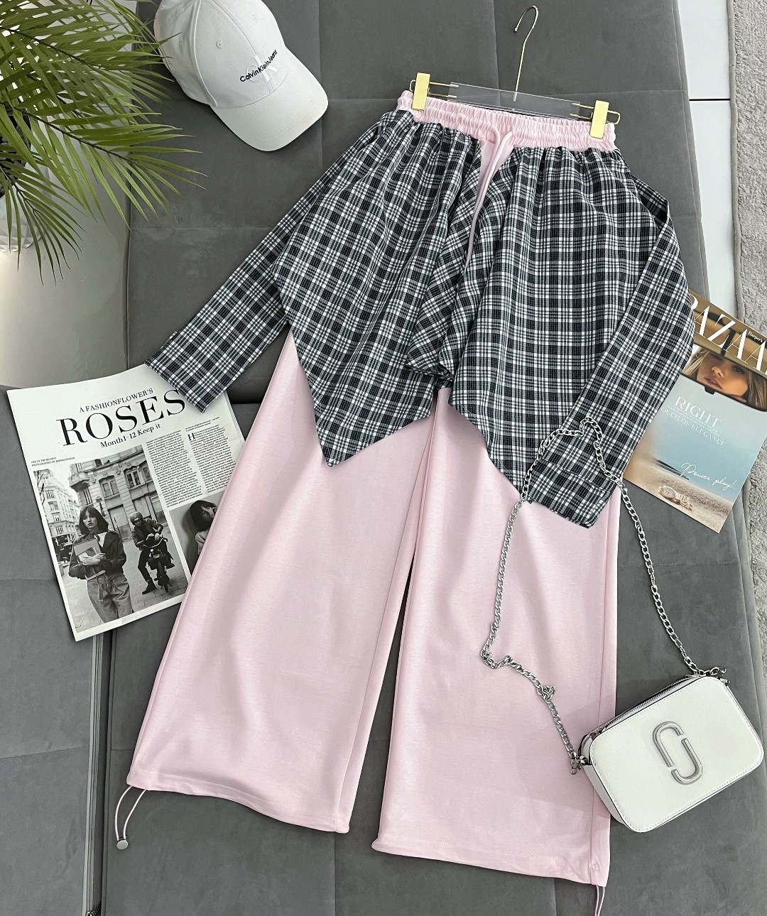 брюки комплект,повседневный костюм,повседневные брюки,брюки в клетку,модные брюки